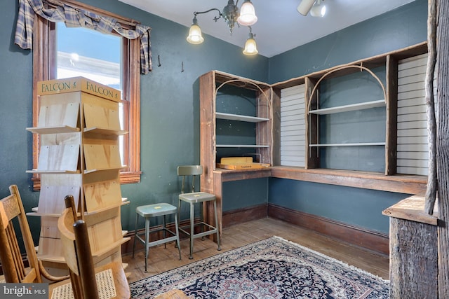 office area featuring light wood-type flooring