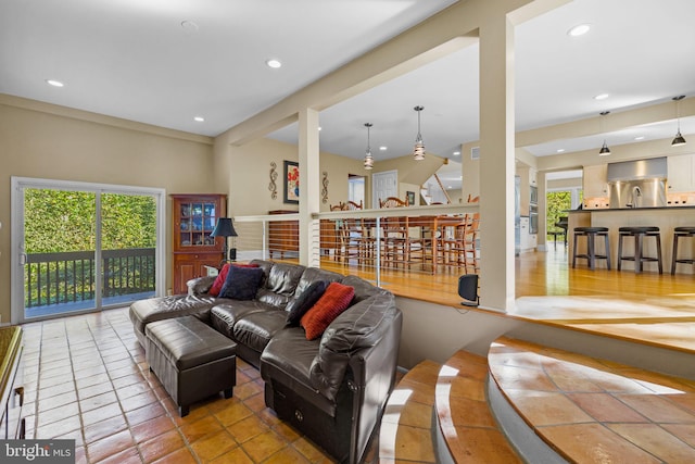 6503 Fleecydale Rd, New Hope, PA 18938 - living room with a wealth of natural light and recessed lighting