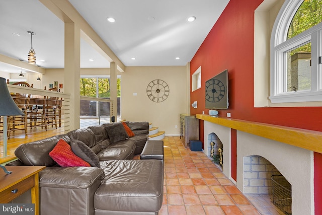 6503 Fleecydale Rd, New Hope, PA 18938 - living room featuring recessed lighting