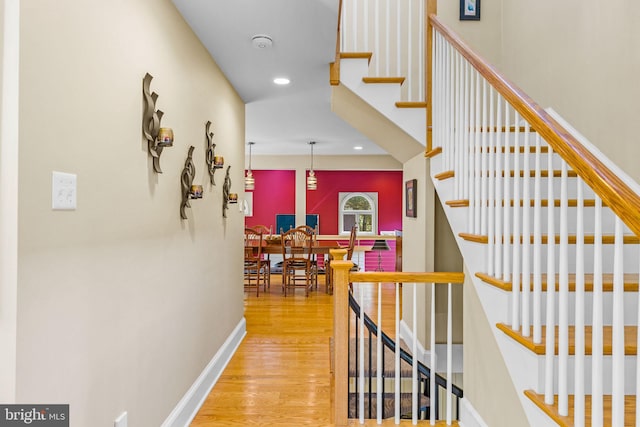6503 Fleecydale Rd, New Hope, PA 18938 - interior space with stairway, wood finished floors, and recessed lighting