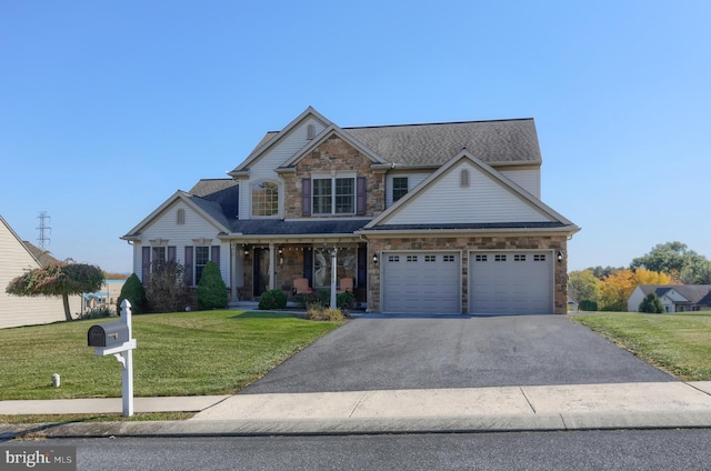 view of front of home with a front yard