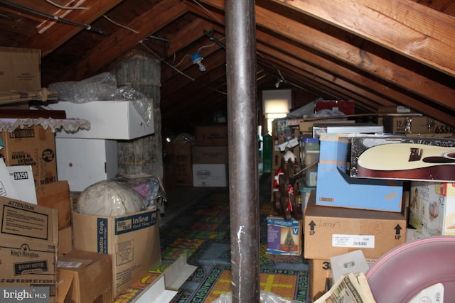 view of unfinished attic