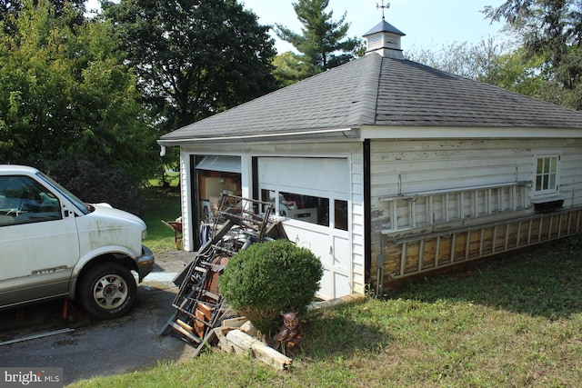 view of garage