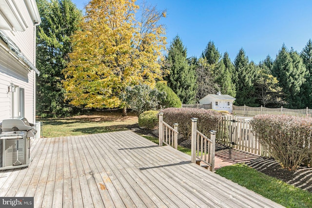 deck with area for grilling