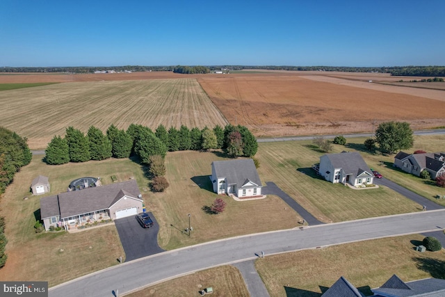 aerial view featuring a rural view