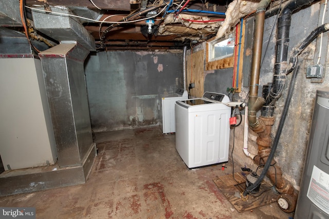 1019 Green Ln, Levittown, PA 19057 - below grade area featuring washing machine and clothes dryer and water heater