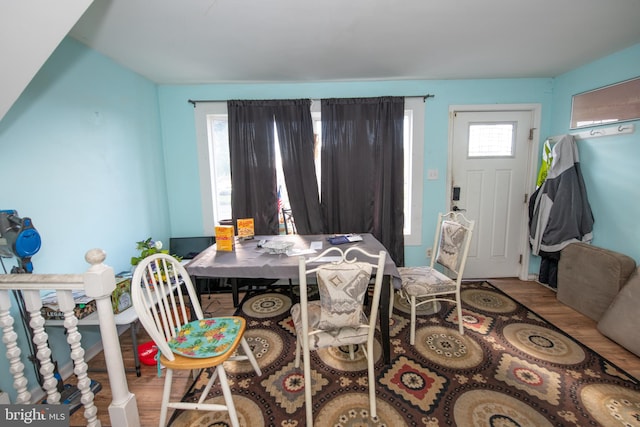 dining area featuring hardwood / wood-style flooring