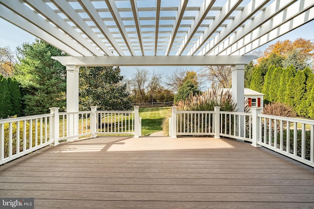 deck with a pergola