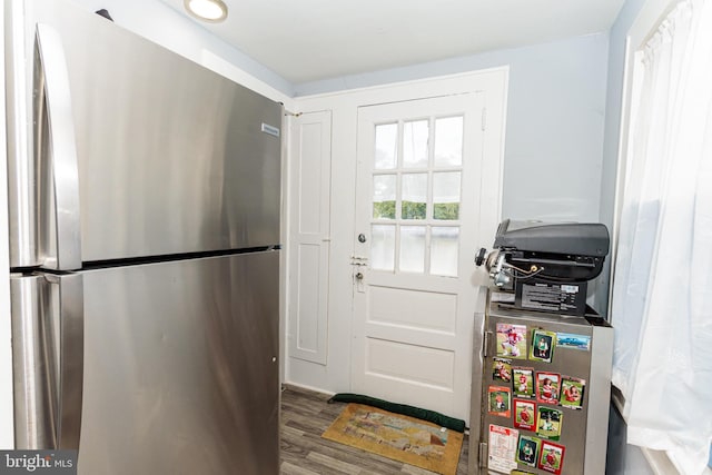 doorway to outside featuring dark hardwood / wood-style floors