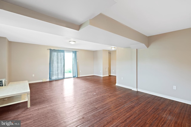 unfurnished room featuring dark hardwood / wood-style flooring