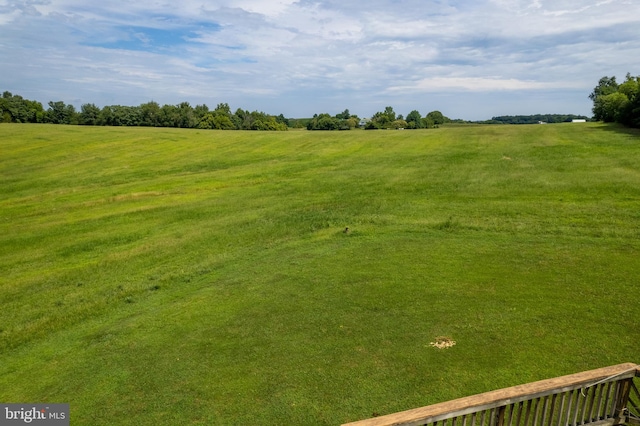 view of yard with a rural view