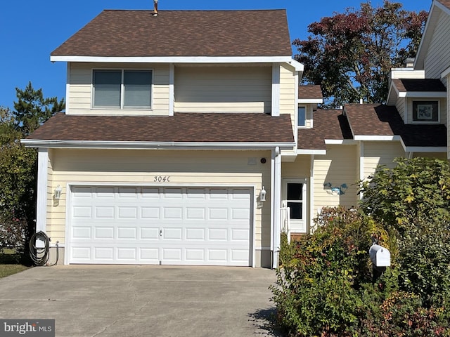 view of front of house with a garage