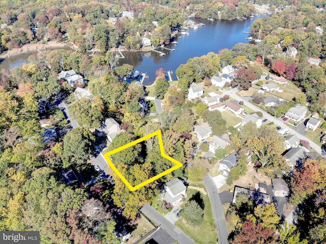 127 Shore Rd, Arnold, MD 21012 - aerial view of property's location with a nearby body of water and property parcel outlined