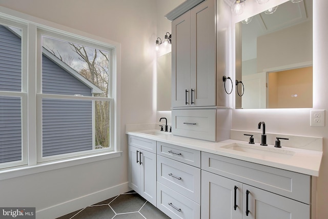 bathroom featuring tile patterned floors and vanity