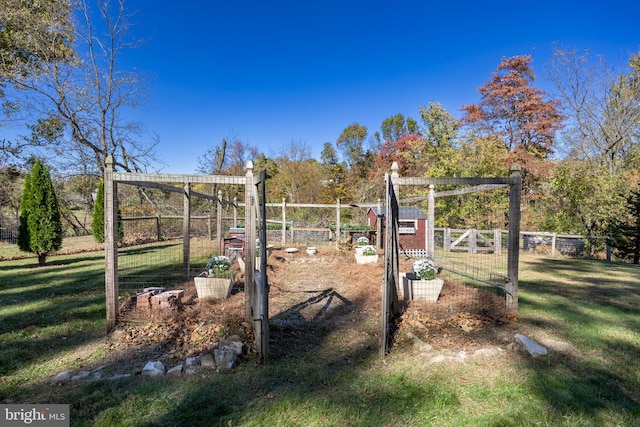 view of jungle gym with a yard