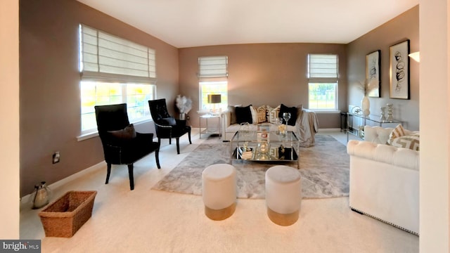 living room with carpet flooring