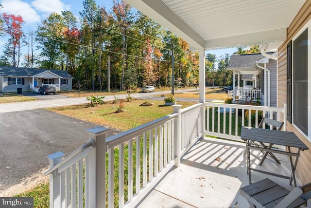 deck with a porch