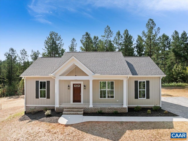 view of front of property with a porch