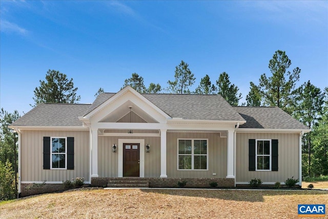 view of front of home featuring covered porch