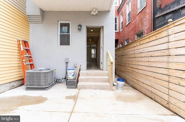 property entrance with cooling unit