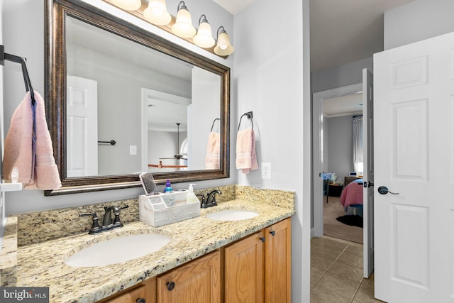 bathroom featuring vanity and tile patterned floors