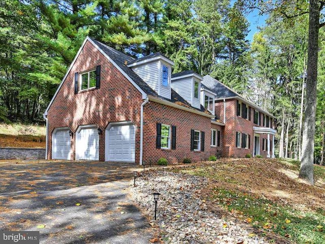 view of front of house with a garage