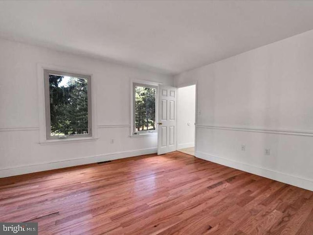 empty room featuring light wood-type flooring