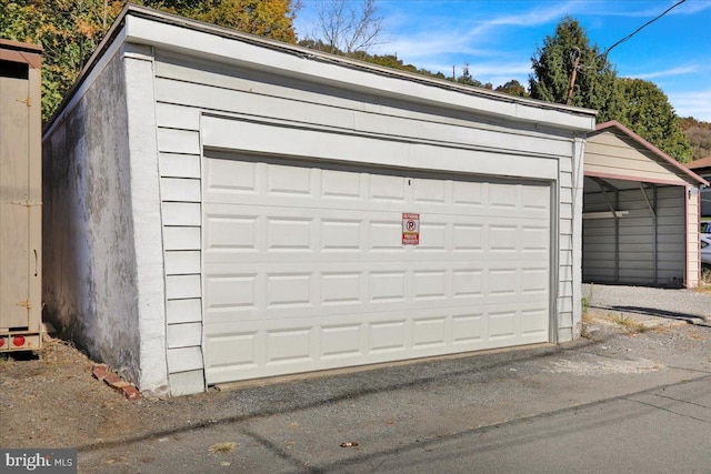 view of garage