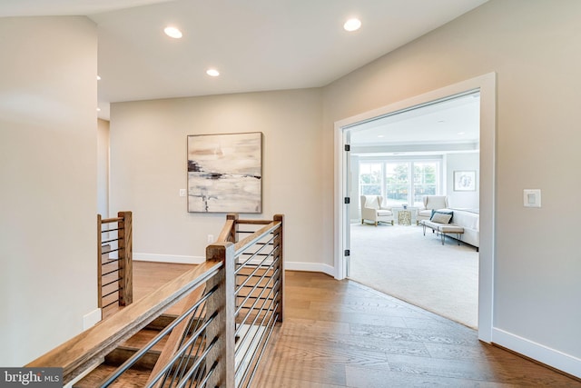 hall featuring hardwood / wood-style flooring