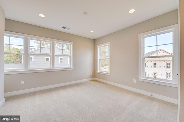 carpeted empty room featuring a healthy amount of sunlight