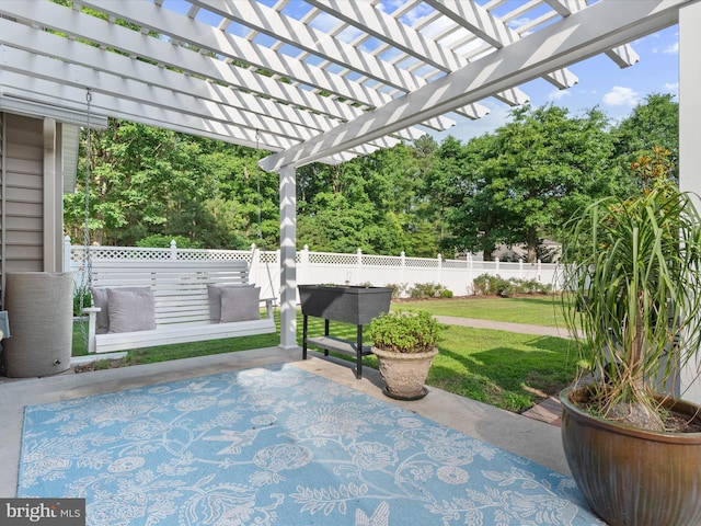 view of patio with a pergola