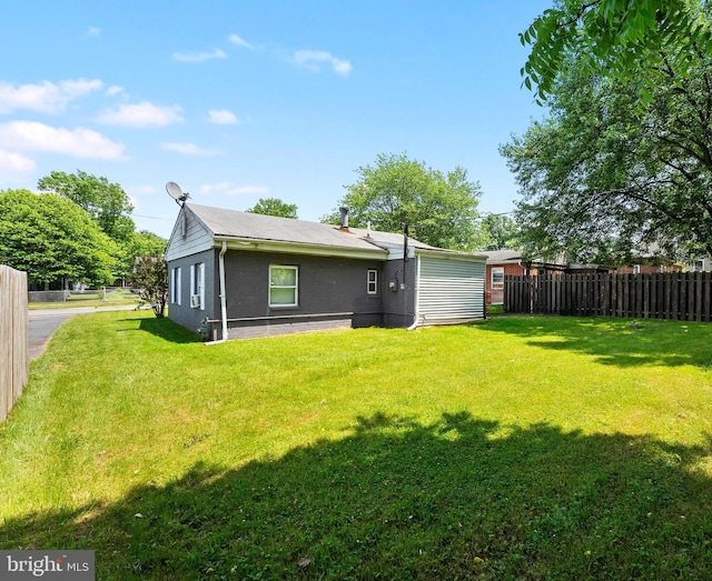 rear view of house with a lawn