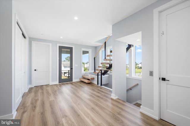 foyer featuring light hardwood / wood-style flooring