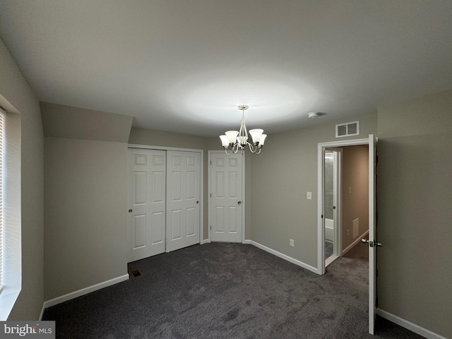 interior space featuring an inviting chandelier