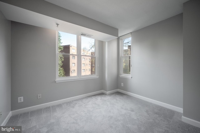 carpeted spare room with plenty of natural light