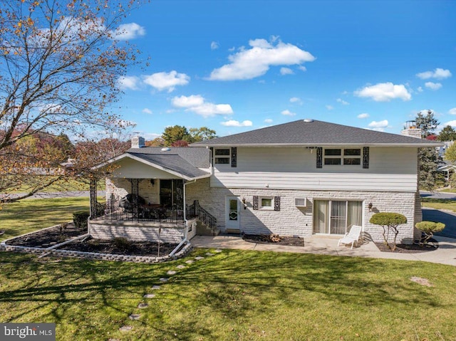 333 W Arch St, Frackville, PA 17931 - back of property featuring a lawn, a patio area, and a chimney