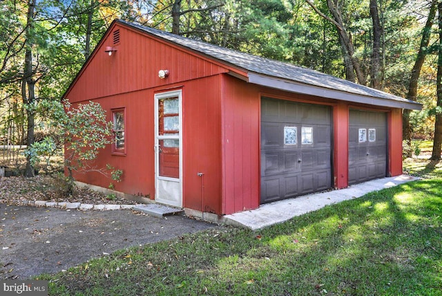 view of garage