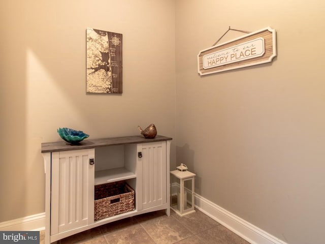 interior space with tile patterned flooring