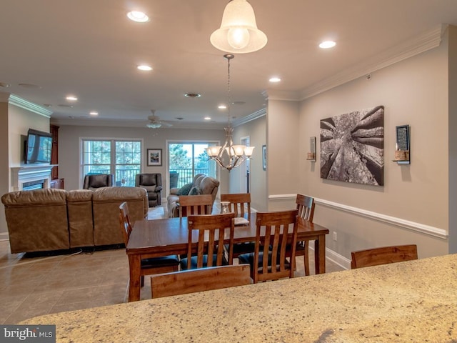 33579 Windswept Dr Unit 8404, Millsboro, DE 19966 - tiled dining room featuring baseboards, recessed lighting, and ornamental molding