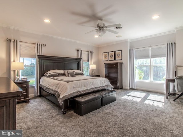 33579 Windswept Dr Unit 8404, Millsboro, DE 19966 - carpeted bedroom with crown molding, baseboards, recessed lighting, and multiple windows