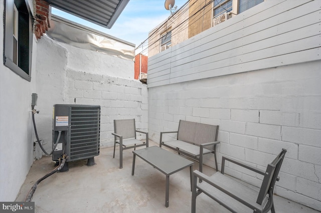 view of patio / terrace featuring central AC unit