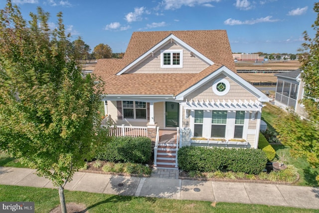 view of front of house featuring covered porch