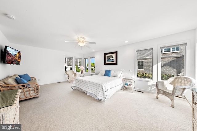 1039 Long Beach Blvd, Long Beach Township, NJ 08008 - bedroom with baseboards, carpet, ceiling fan, and recessed lighting