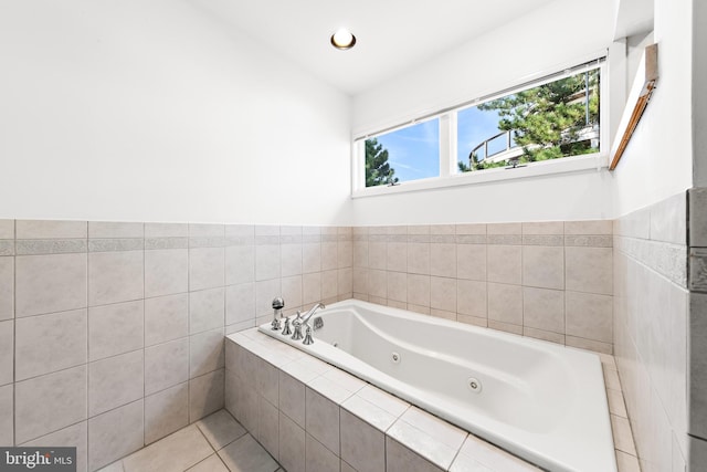 1039 Long Beach Blvd, Long Beach Township, NJ 08008 - full bath featuring a tub with jets, tile patterned floors, and recessed lighting