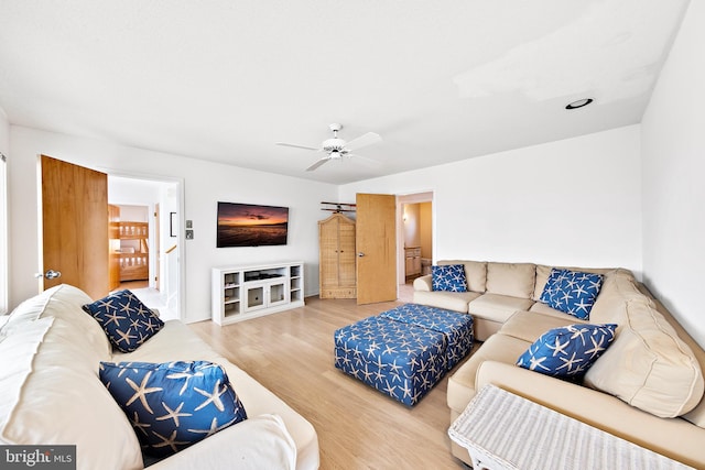 1039 Long Beach Blvd, Long Beach Township, NJ 08008 - living area with wood finished floors and ceiling fan