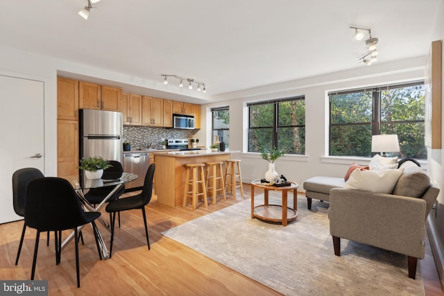 living room featuring light hardwood / wood-style floors