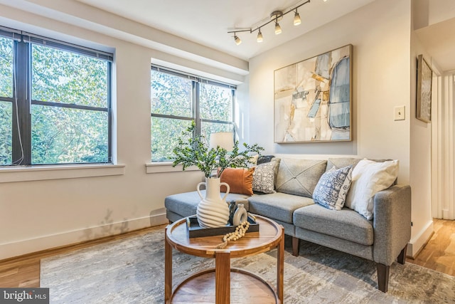 sitting room featuring hardwood / wood-style flooring