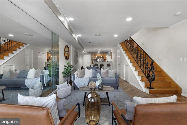 living room featuring hardwood / wood-style flooring