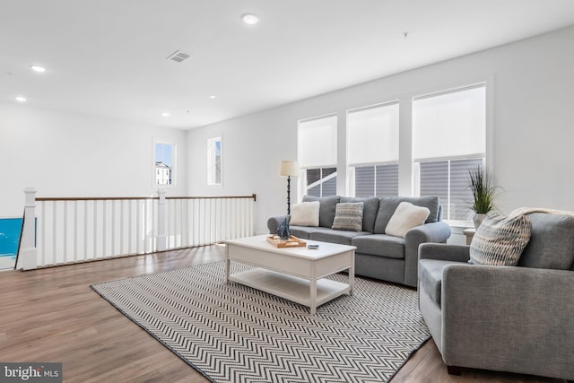 living room featuring hardwood / wood-style floors