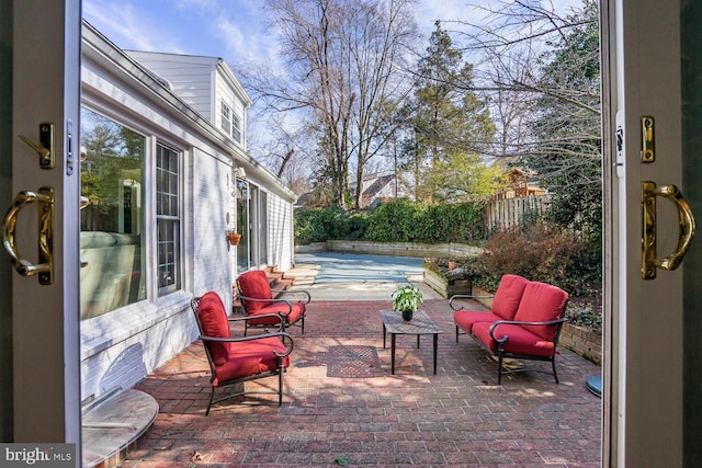 view of patio with fence